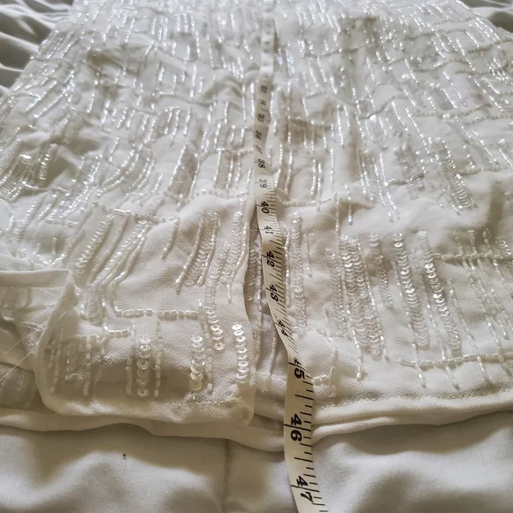 NWT Mac Duggal 93597 White Beaded Sleeveless Midi Sheath Dress -Size 8 - Picture 12 of 12